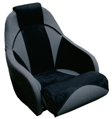 Allpa Boat Chair Model Ocean 51 'Flip-Up', Grey Marine Fabric With Black 'Alcantara' - 069235 1 - 9069235