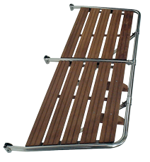 stainless steel transom platform with Teak wood
