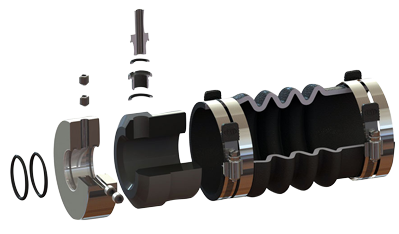 Allpa Pss Axial Sealing System, For Propeller Shaft Ø35mm, Tube 2" (Ø50,8mm), L=6-1/2" (Ø165mm) - 036235200 72dpi - 9036235200