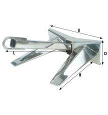 Stainless steel anchor, polished