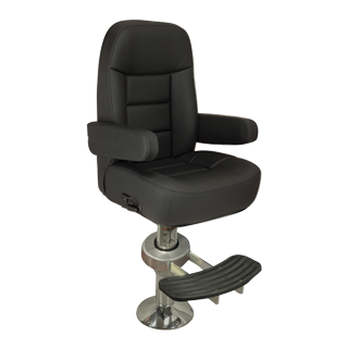 Allpa Boat Chair Model 'Mariner De Luxe', Black/Anthracite Vinyl - 069229 72dpi - 9069229