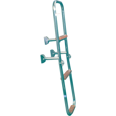 Allpa Stainless Steel Bathing Ladder, 3-Steps Lined With Wood, Dims. Unfolded 240x930mm, Tube Ø20mm - 110054 72dpi - 110054
