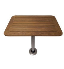 Teak tables with pedestal and base