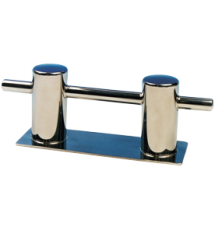 Stainless steel double bollards with base, bolt mount