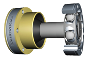 Hydradrive separate, self-aligning thrust bearings