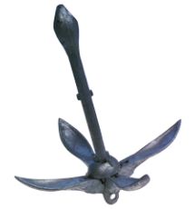 Galvanized steel folding grapnel anchors