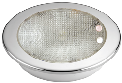 Allpa Plastic 2-Color Led Ceiling Light With Stainless Steel Cover, Ø155mm, Built-In, 8-30v, Led 1x 3w + 10x Top Red, Warm White, Ip67 - L4400615 72dpi - L4400615