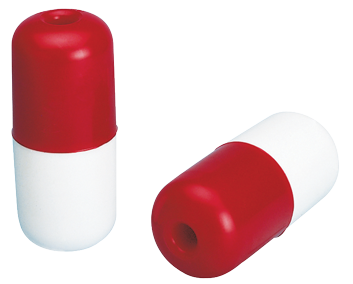 Allpa Plastic Marker Float, Hole Ø13mm, 140x60mm, Red/White - N1800013 - N1800013